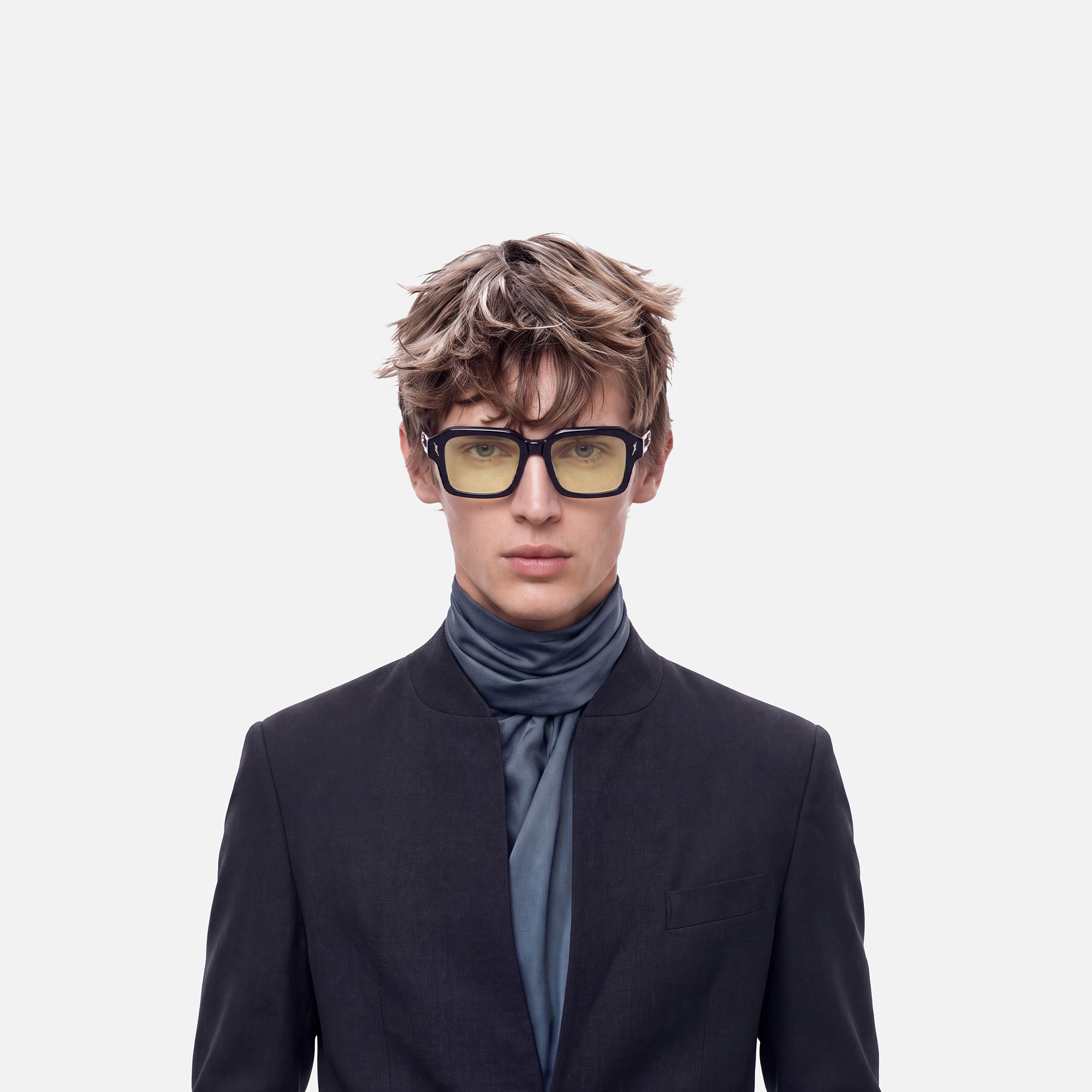 Blindspot - Acetate Yellow Tint Black Sunglasses by Vooglam - Lifestyle Look