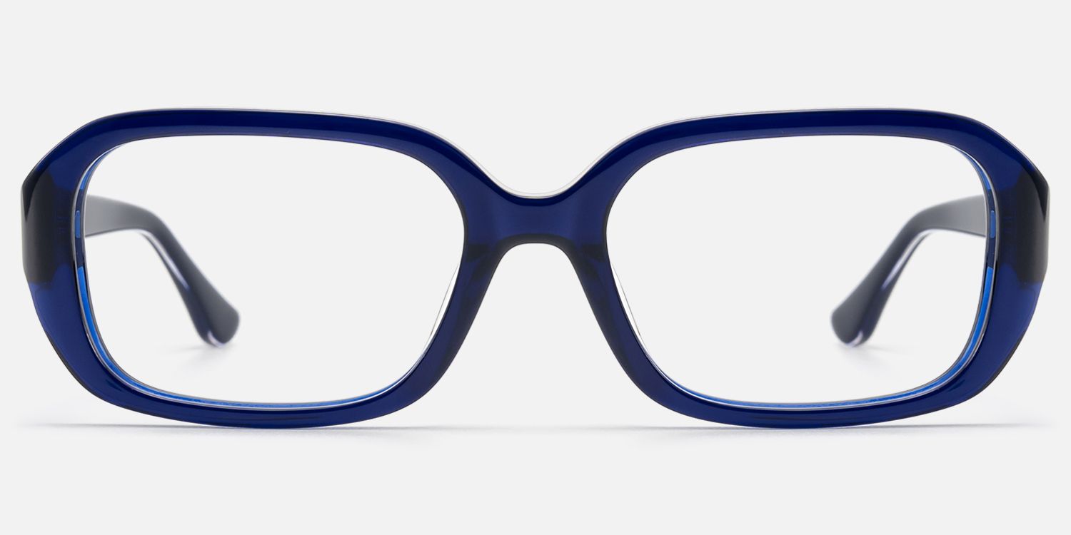 Mies - Bold Deep Blue Frames with Metal Pin by Vooglam - Angle View
