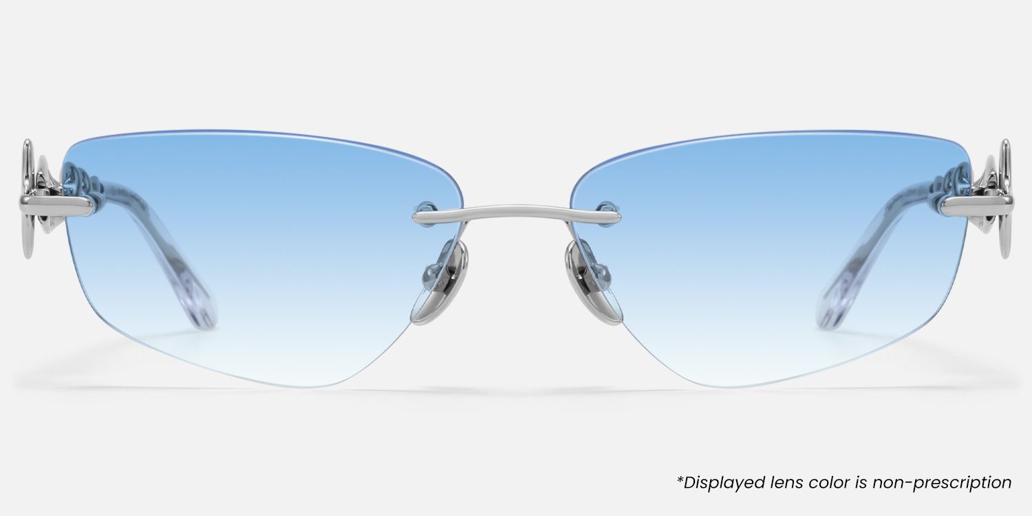 The Decoder - Gradient Blue Tinted DNA Glasses by Vooglam - Angle View