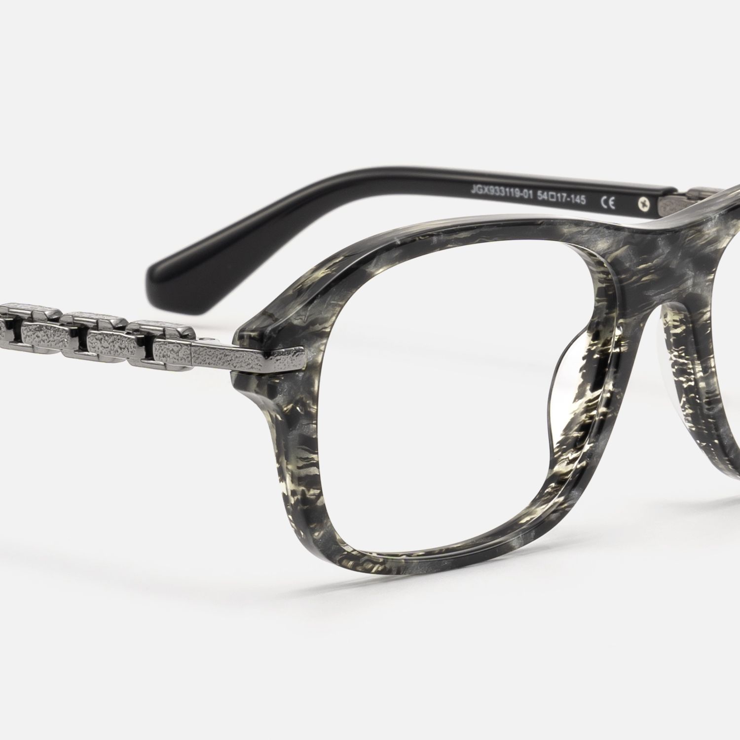 Albini - Black Marble Gunmetal Chain Navigator by Vooglam - Design Details