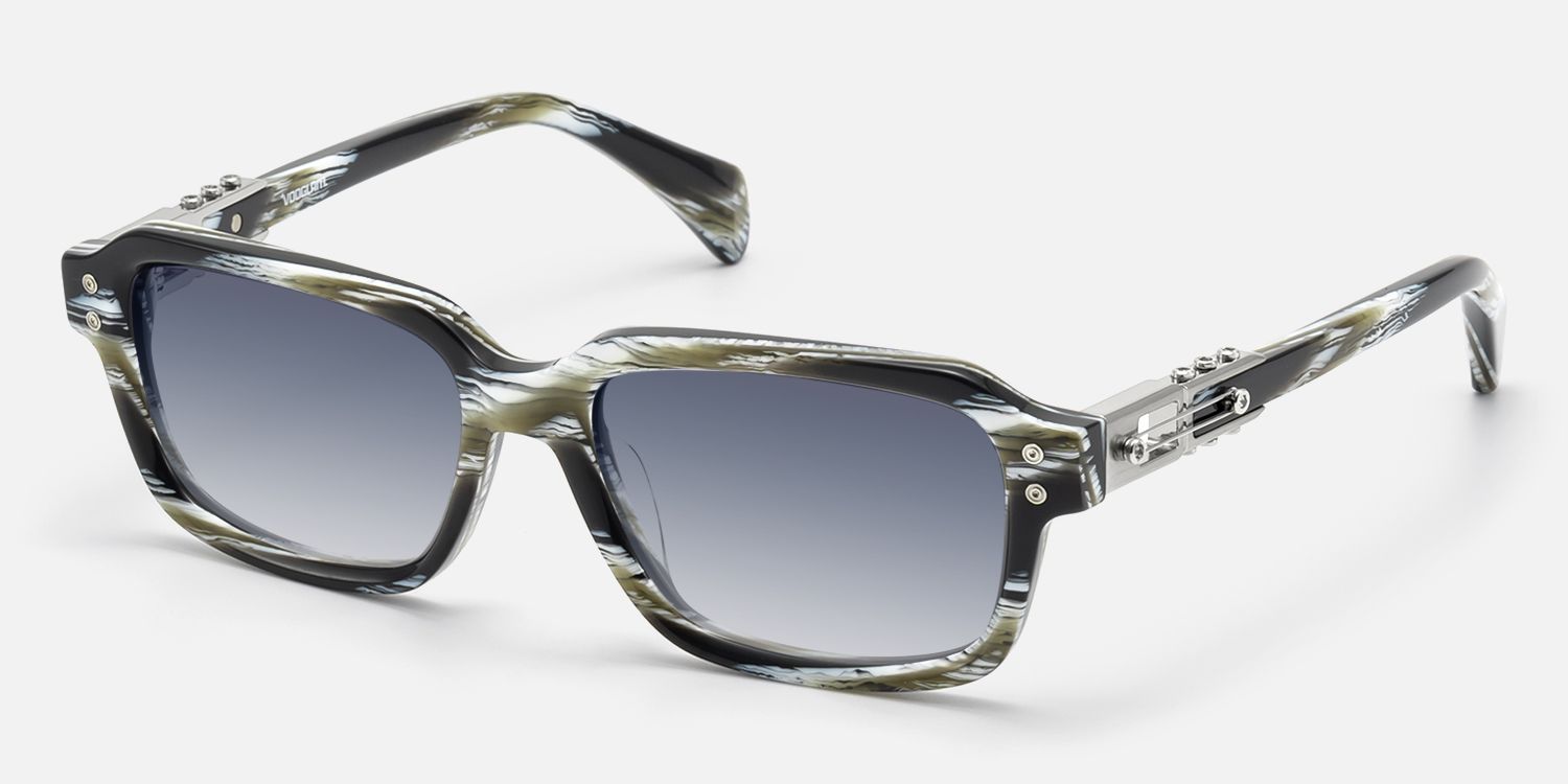 Anacortes - Gray Horn Rim Gradient Guitar Shades by Vooglam - Front View
