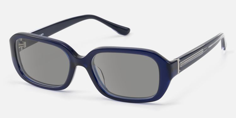 Mies - Blue Acetate Sunglasses with Metal Pins by Vooglam