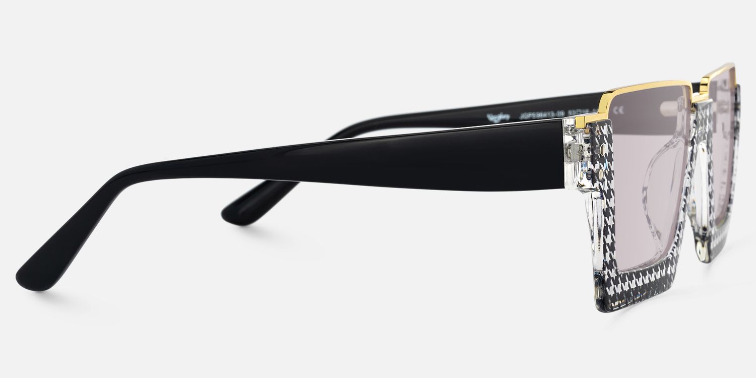 Dardhan - Rectangle Pattern Sunglasses by Vooglam - Product View 4