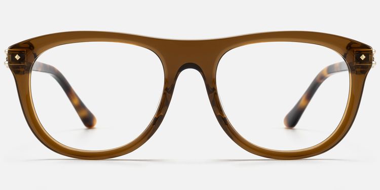 O'Keeffe - Designer Aviator Brown Eyeglasses by Vooglam