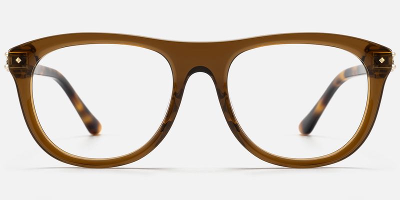 O'Keeffe - Designer Aviator Brown Eyeglasses by Vooglam