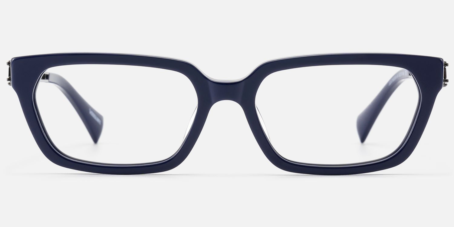 Scarpa - Blue Gunmetal Wire Temple Glasses by Vooglam - Angle View