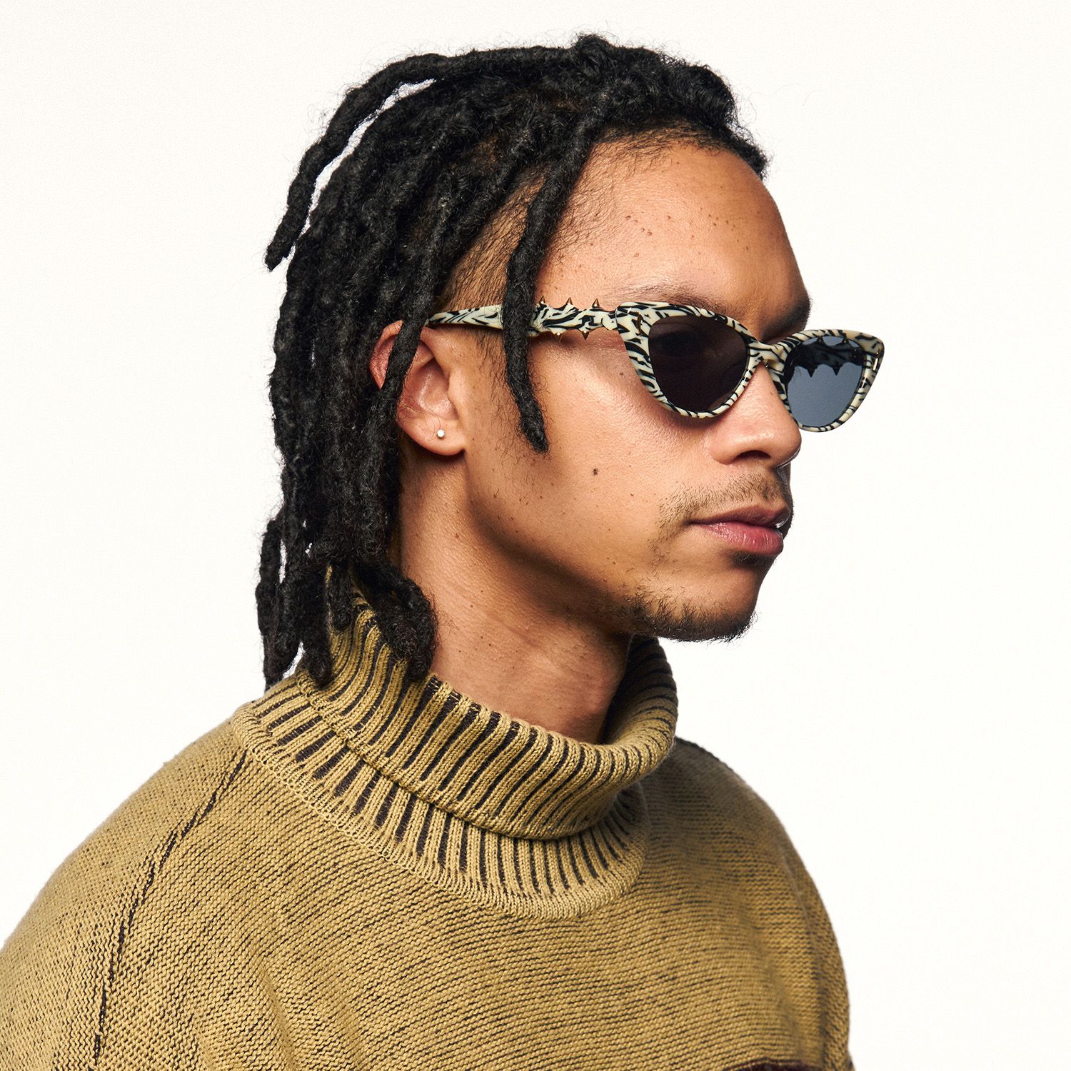 As If - Gold Spike Zebra Print Sunglasses by Vooglam - Lifestyle Look