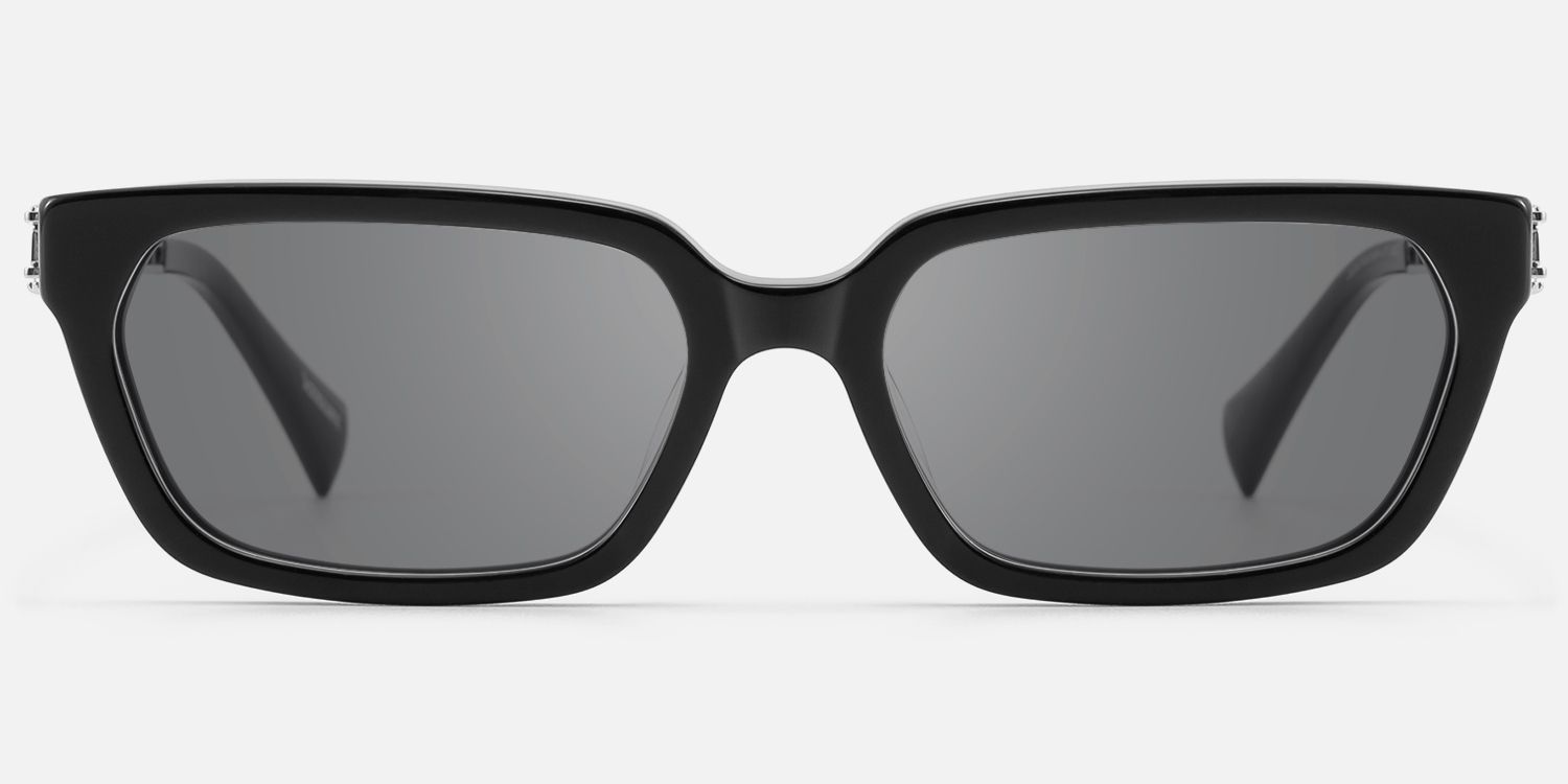 Scarpa - Black Double Wire Gray Tint Sunglasses by Vooglam - Angle View