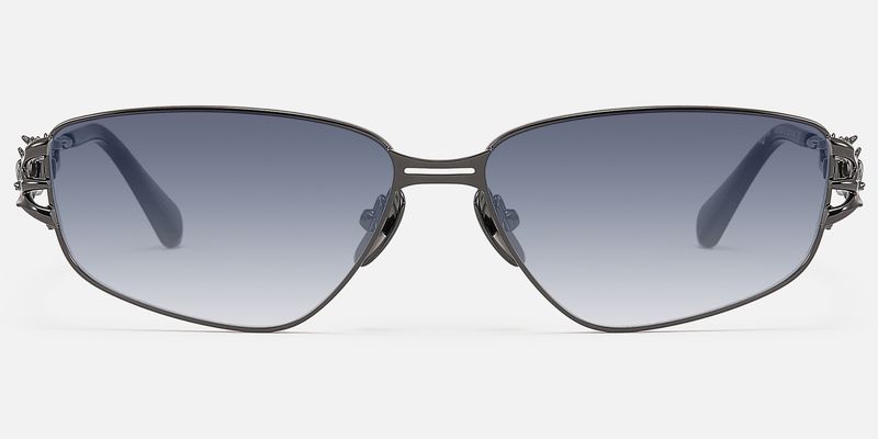 Spine - Gunmetal Thorn Geometric Sunglasses by Vooglam