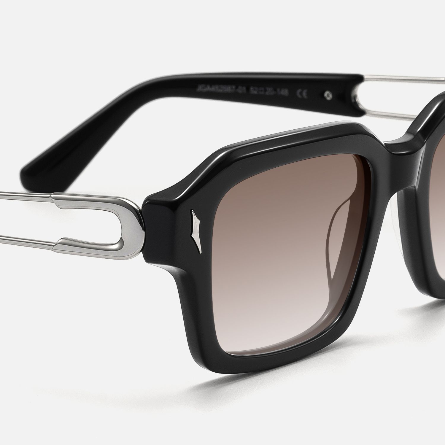 Blindspot - Thick Acetate Black Sunglasses by Vooglam - Design Details