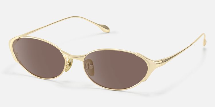 Ebisu - Vintage Oval Silver Brown Tinted Sunnies by Vooglam
