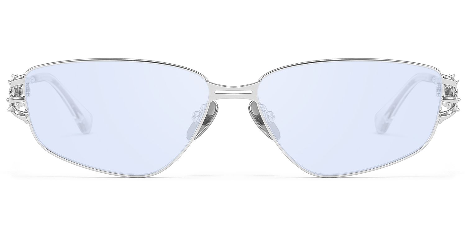 Spine - Silver Light Blue Tint Sunglasses by Vooglam Product Details 1