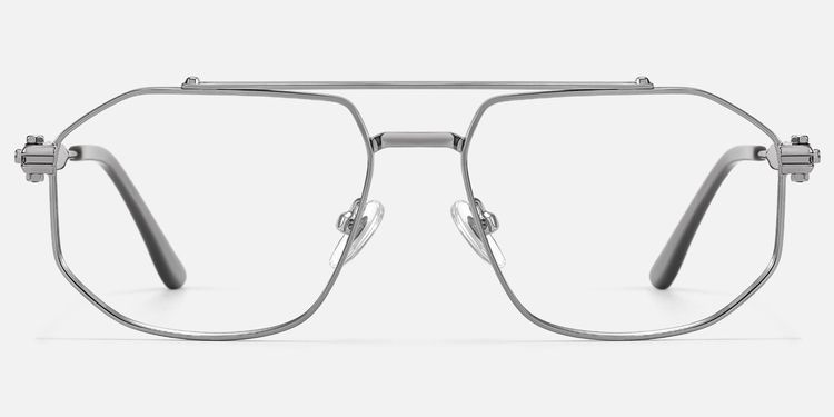 Ando - Light Gunmetal Daily Aviator Glasses by Vooglam