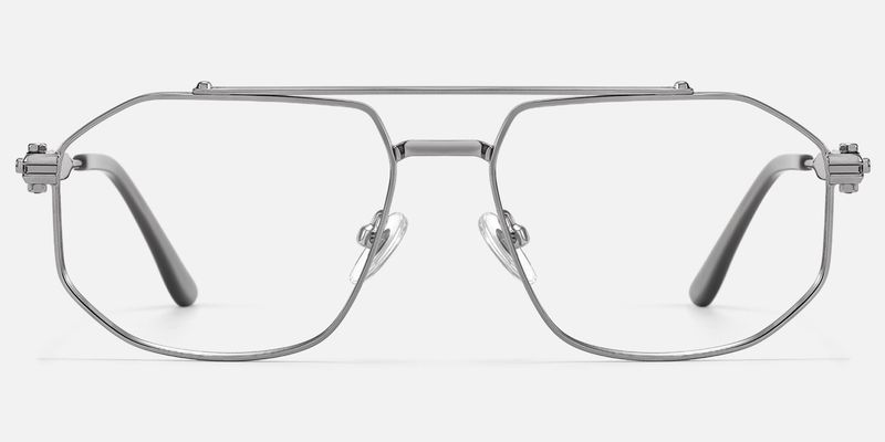 Ando - Light Gunmetal Daily Aviator Glasses by Vooglam