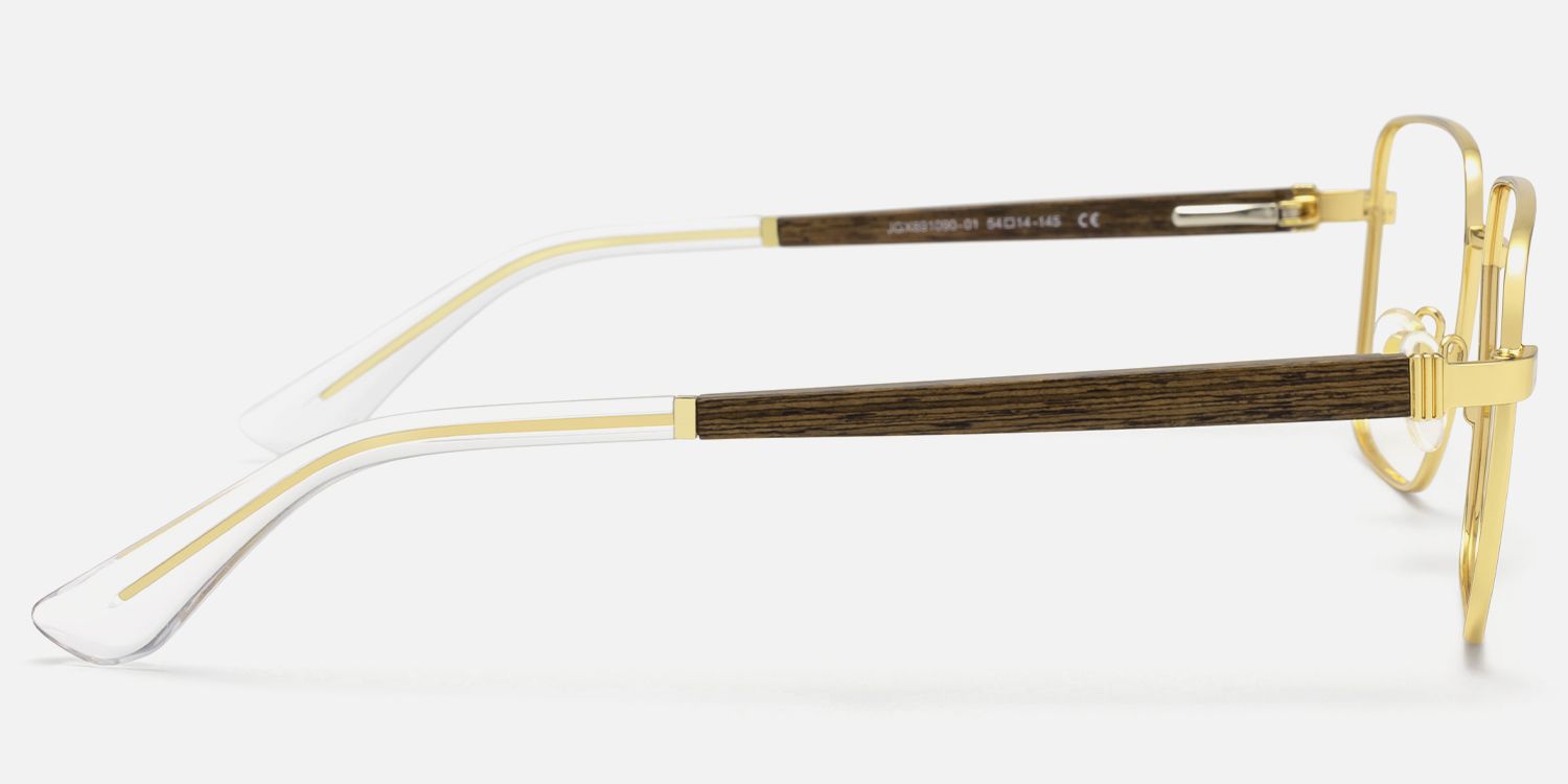 Griot - Square Gold Eyeglasses by Vooglam - Side View