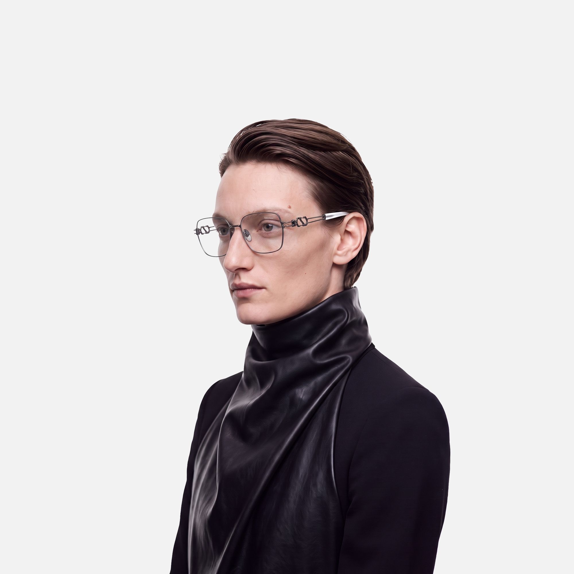 The Architect - Gunmetal Carabiner Glasses by Vooglam - Model Side Profile