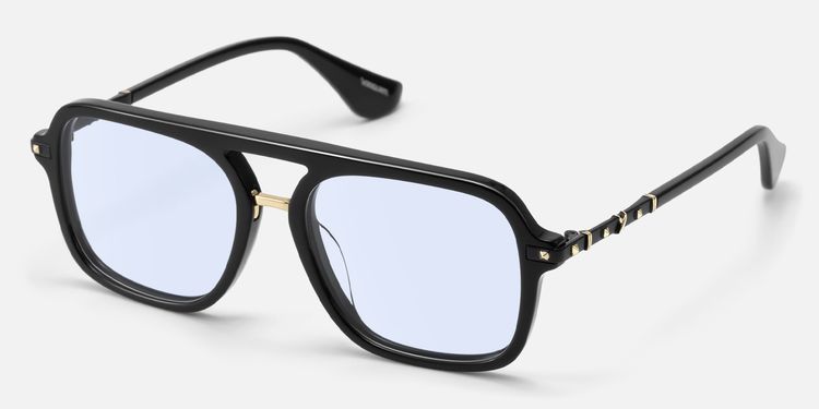 Marfa - Black Gold Square Pilot Sunglasses by Vooglam
