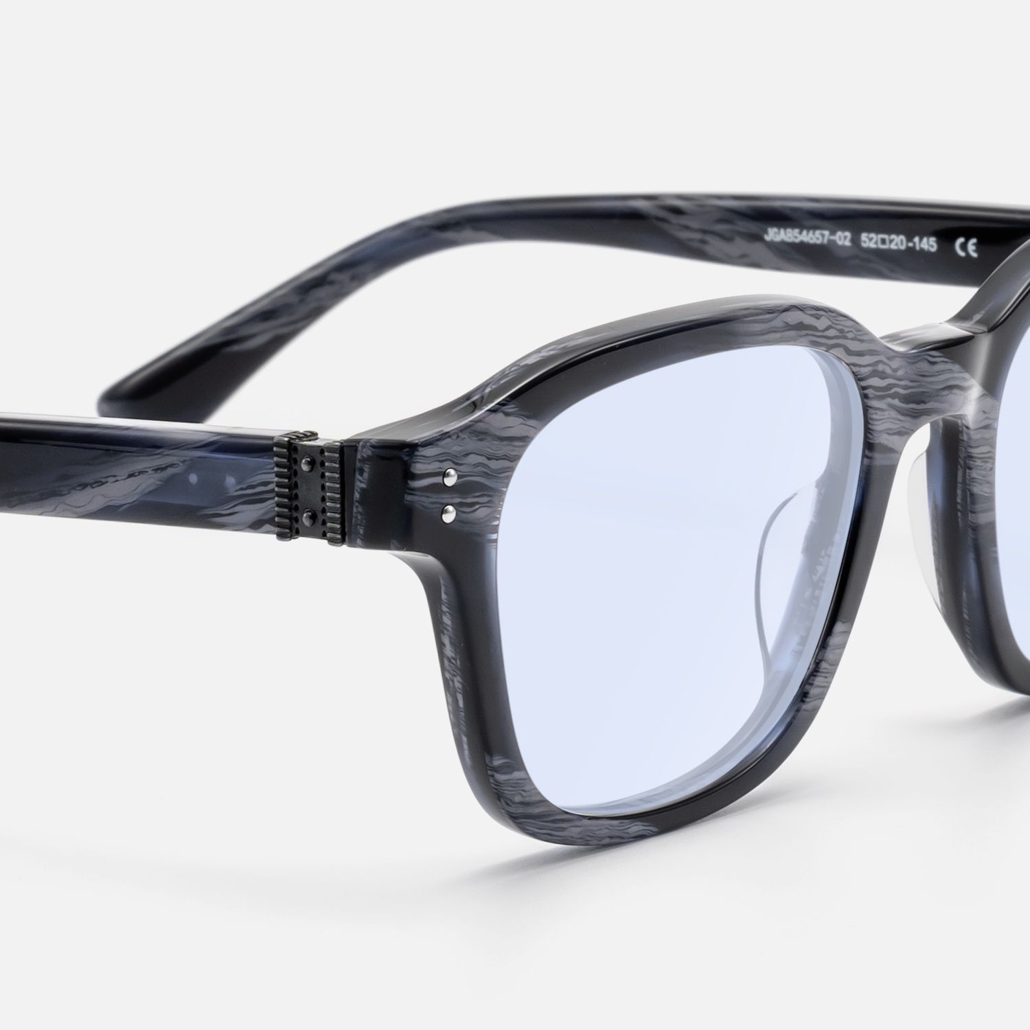Rainier - Blue Lens Dark Blue Horn Sunglasses by Vooglam - Design Details