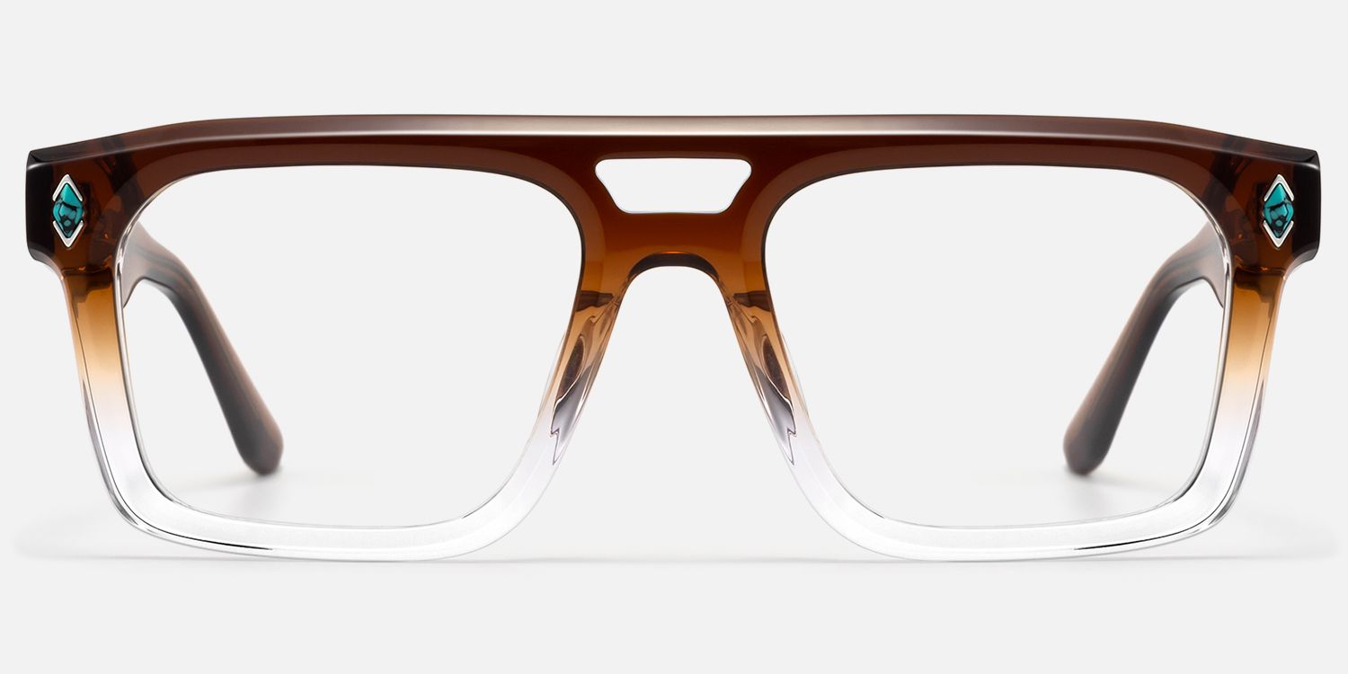 Bastion - Two Tone Double Bridge Glasses by Vooglam - Angle View