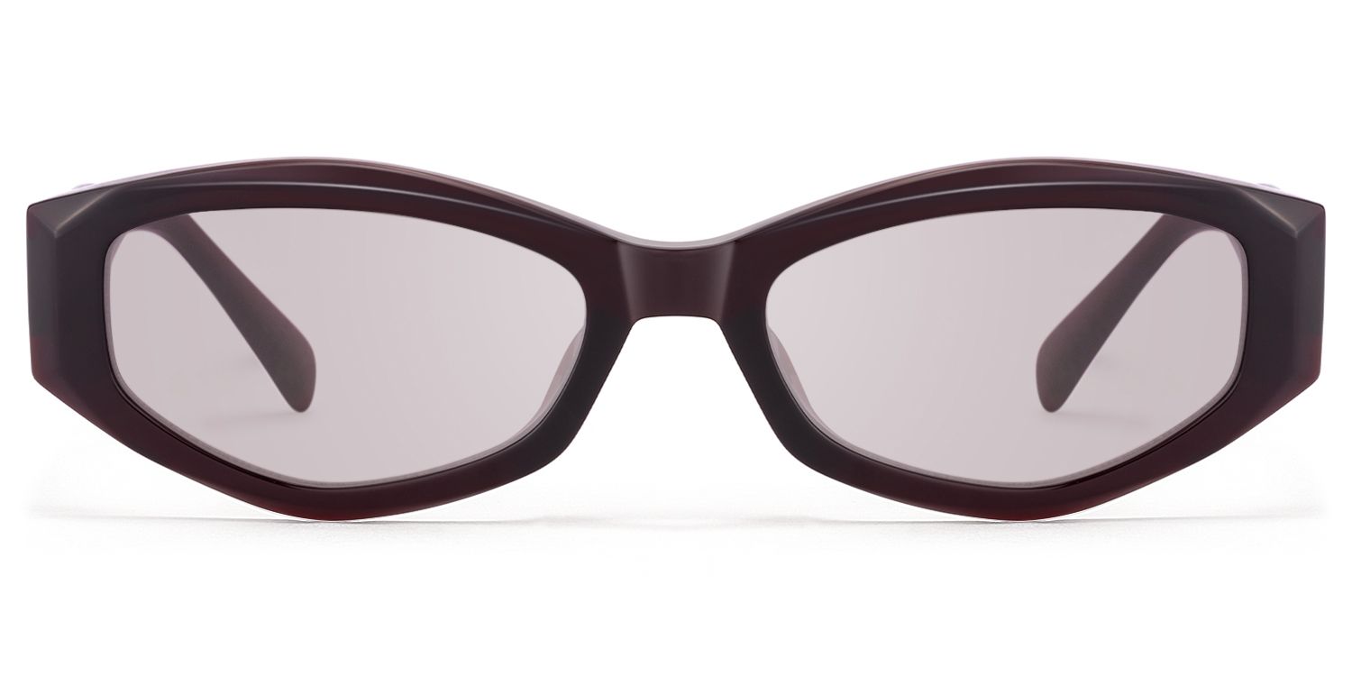 Vesper - Dark Red Geometric TR90 Sunglasses by Vooglam Product Details 1