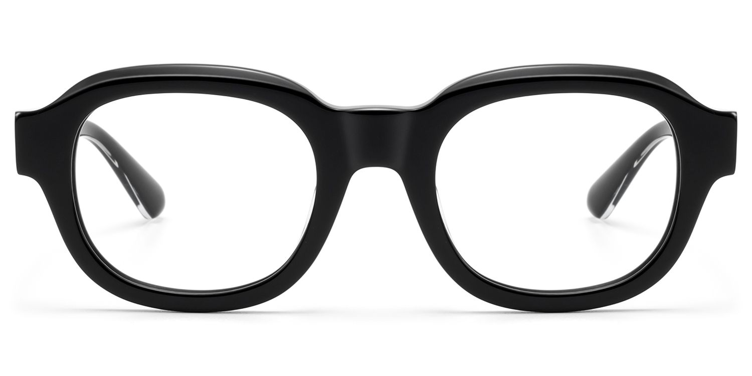 Eerie - Shiny Black Diamond Patterned Glasses by Vooglam Product Details 1