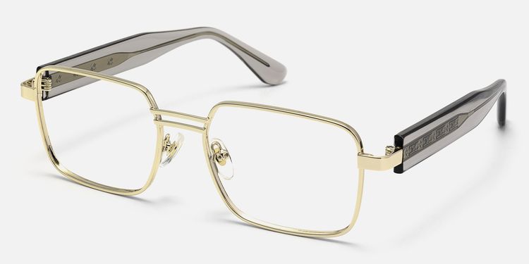 Ubuntu - Rectangle Gold Eyeglasses by Vooglam
