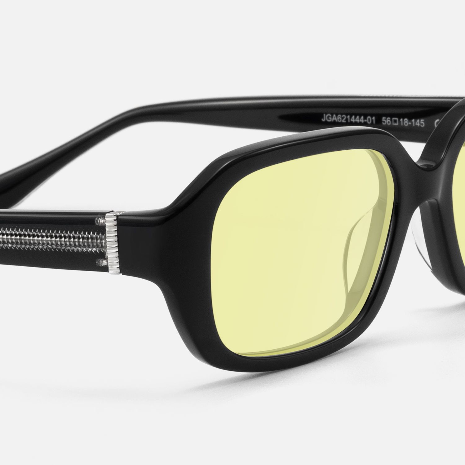 Mies - Yellow Tinted Glasses with Exposed Hardware by Vooglam - Design Details
