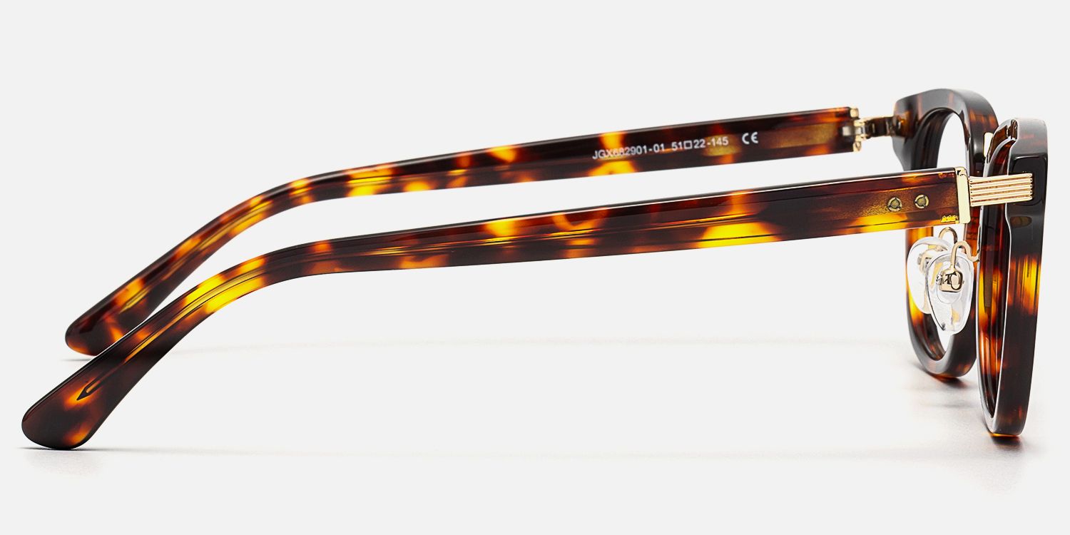 Silenzio - Square Tortoise Eyeglasses by Vooglam - Side View