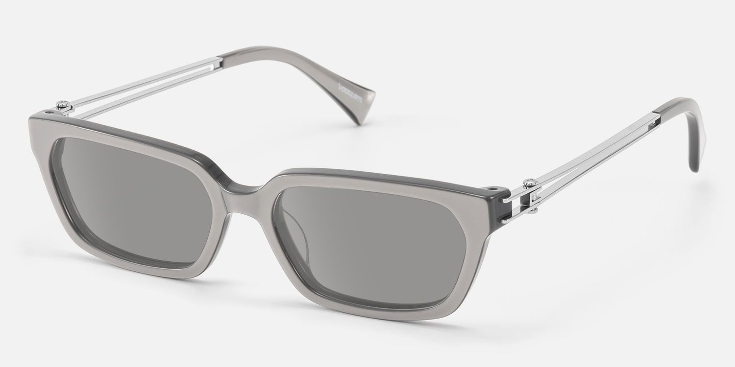 Scarpa - Pearlescent Silver Double Wire Sunglasses by Vooglam - Front View