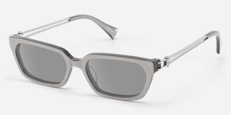 Scarpa - Pearlescent Silver Double Wire Sunglasses by Vooglam