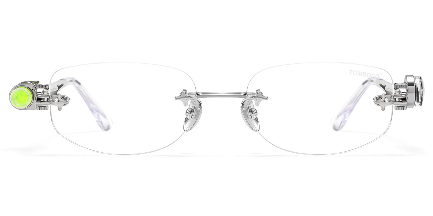 The Utilitarian - Silver Rimless Compass Glasses by Vooglam Product Details 1