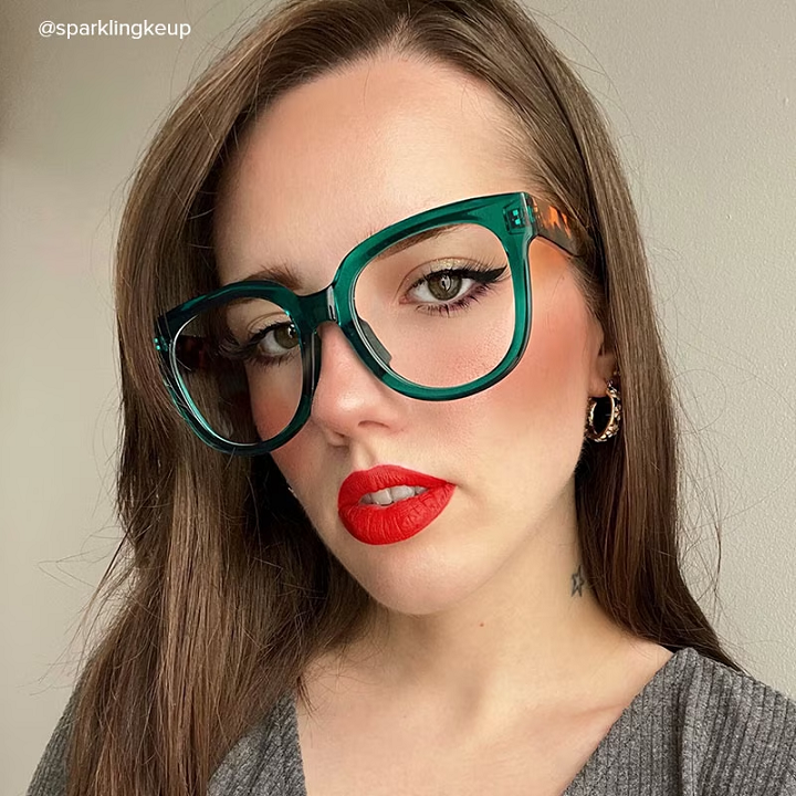 Vernetta - Square Dark/Green Eyeglasses - 13