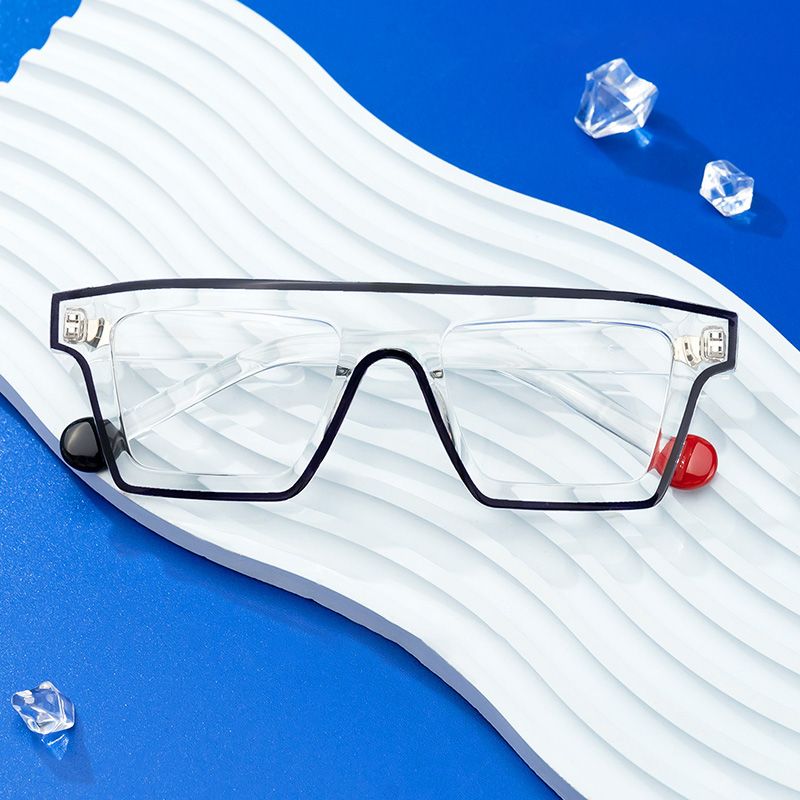 model wearing Treva - Rectangle Crystal Eyeglasses 1