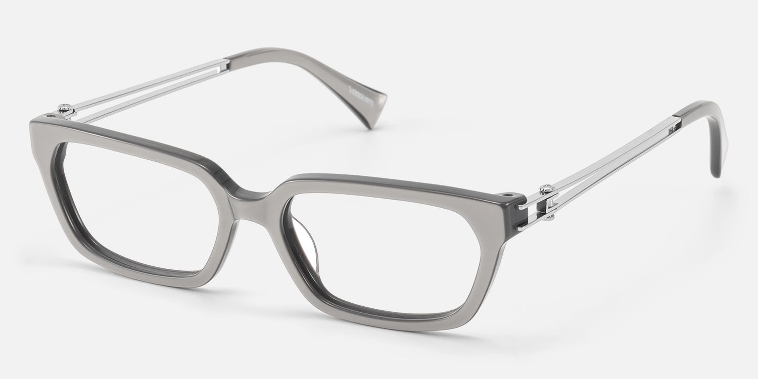 Scarpa - Pearlescent Silver Double Wire Glasses by Vooglam - Front View