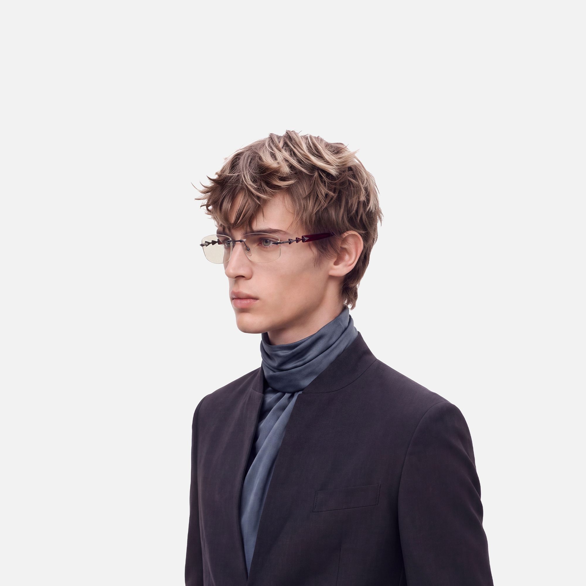 Fracture - Light Brown Tint Spike Sunglasses by Vooglam - Model Side Profile