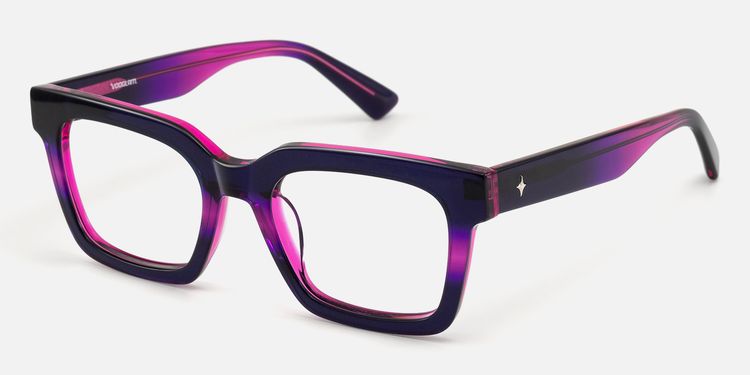 Loop - Purple Pink Gradient Square Glasses by Vooglam