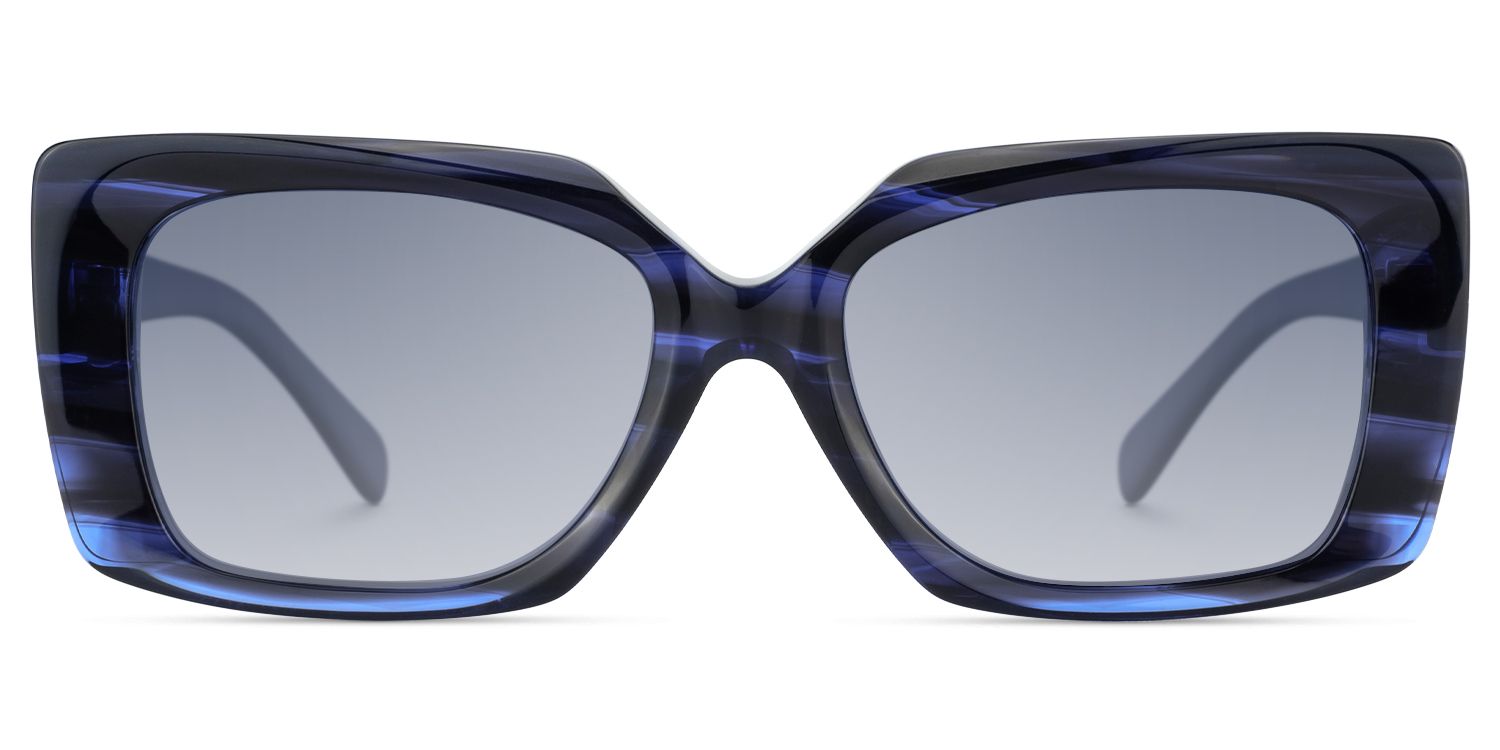 Stratus - Rectangle Blue Sunglasses by Vooglam Product Details 1