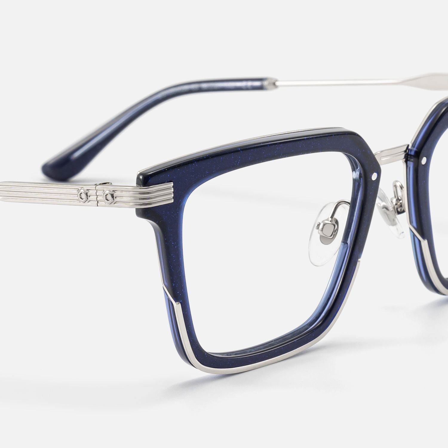 Kassel - Urban Modular Navy Blue Glasses by Vooglam - Design Details