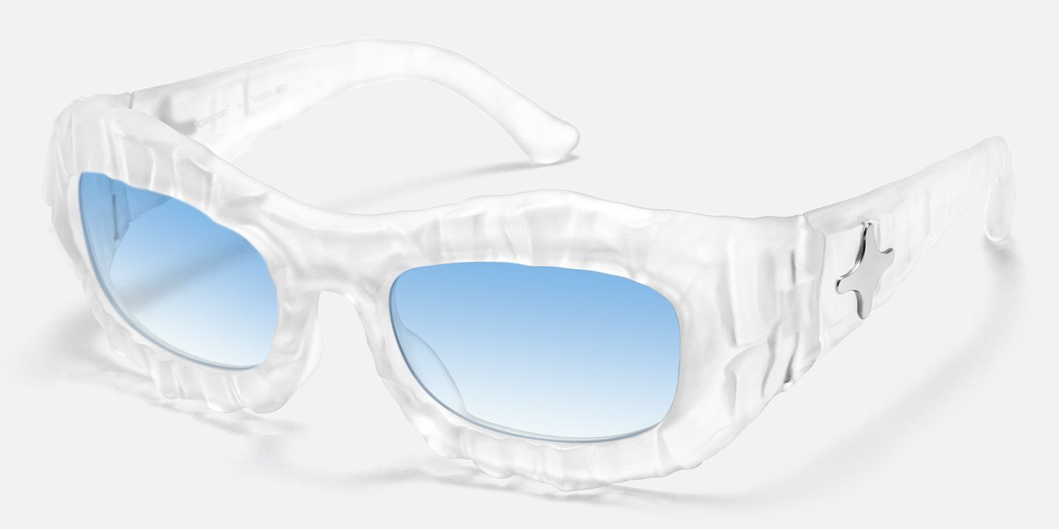 The Geologist - Blue Gradient Marble Sunglasses by Vooglam - Front View