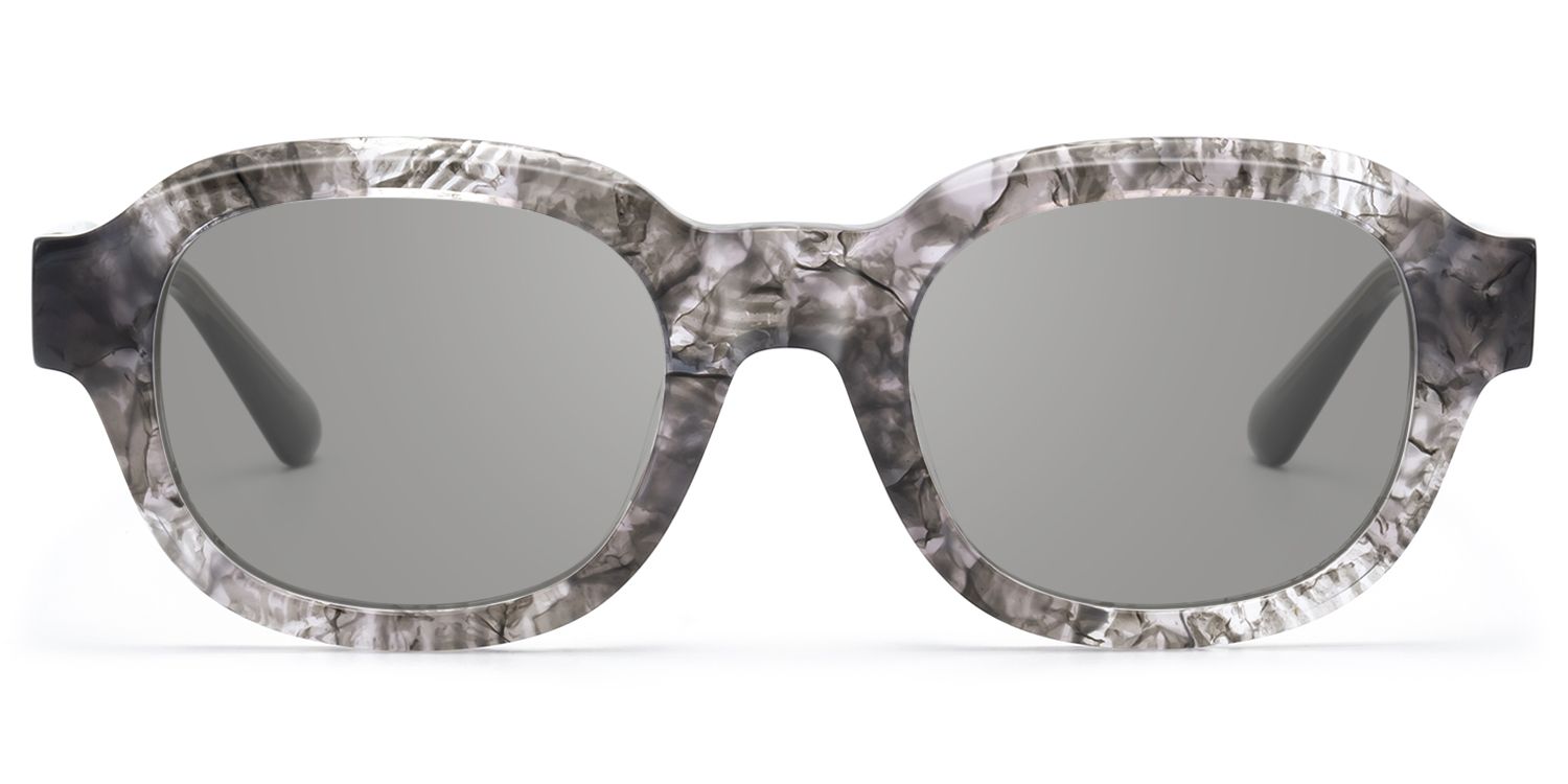 Eerie - Gray Marbled Round Tortoise Sunglasses by Vooglam Product Details 1