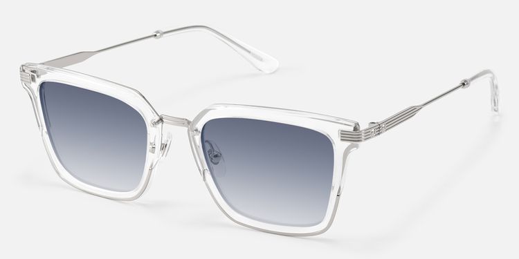 Kassel - Gray Tint Large Transparent Sunglasses by Vooglam
