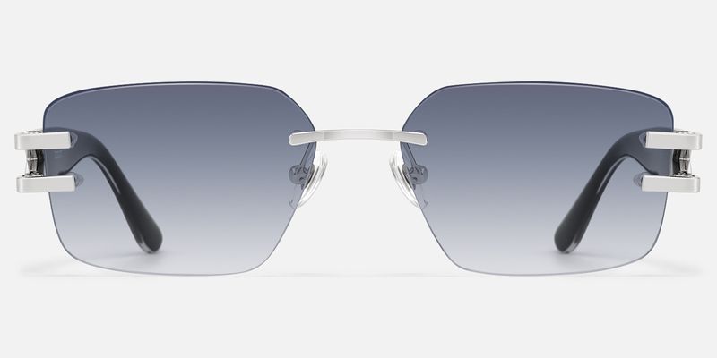 Aurum - Black Gradient Rimless Sunglasses by Vooglam