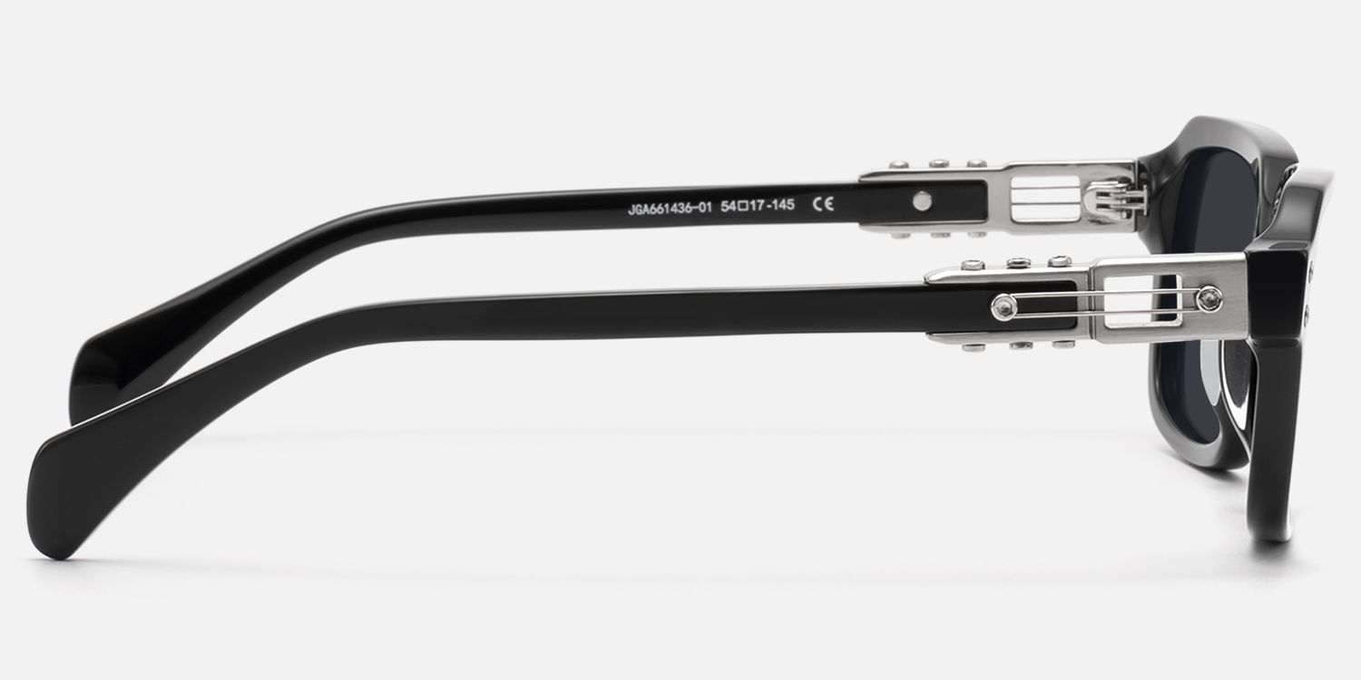 Anacortes - Mirrored Black Guitar Temple Shades by Vooglam - Side View
