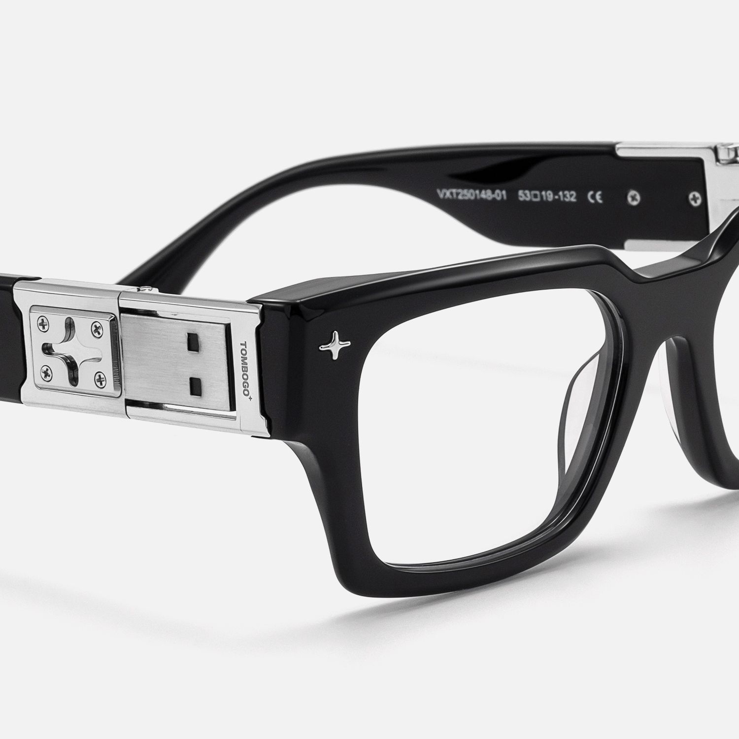 The Programmer - Chunky Black USB Glasses by Vooglam - Design Details