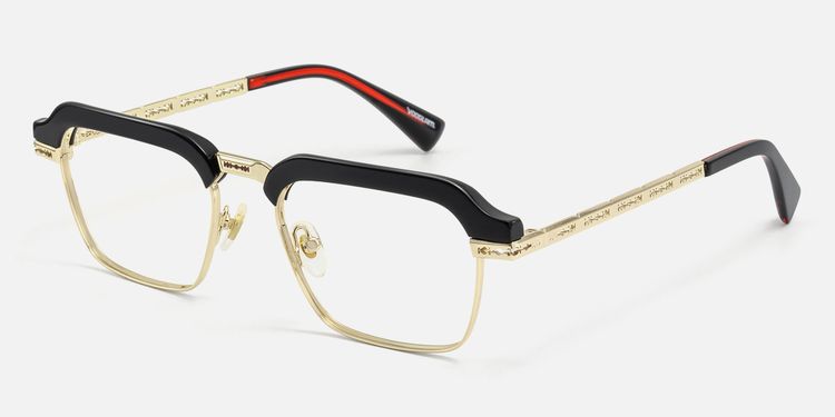 Archive - Black & Gold Razor Blade Glasses by Vooglam