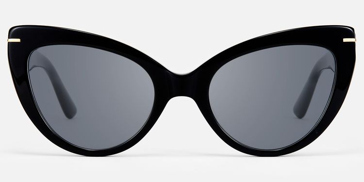 Veromca - Black Cat Eye Acetate Sunglasses by Vooglam