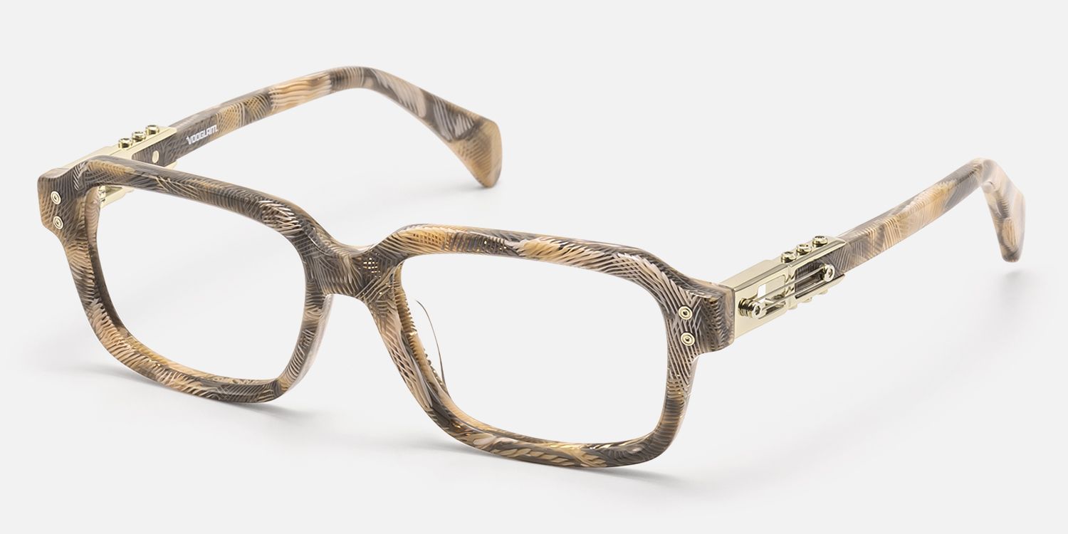 Anacortes - Light Brown Pattern Guitar Glasses by Vooglam - Front View