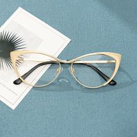 Annabelle - Cat Eye Gold Eyeglasses | Vooglam On Model