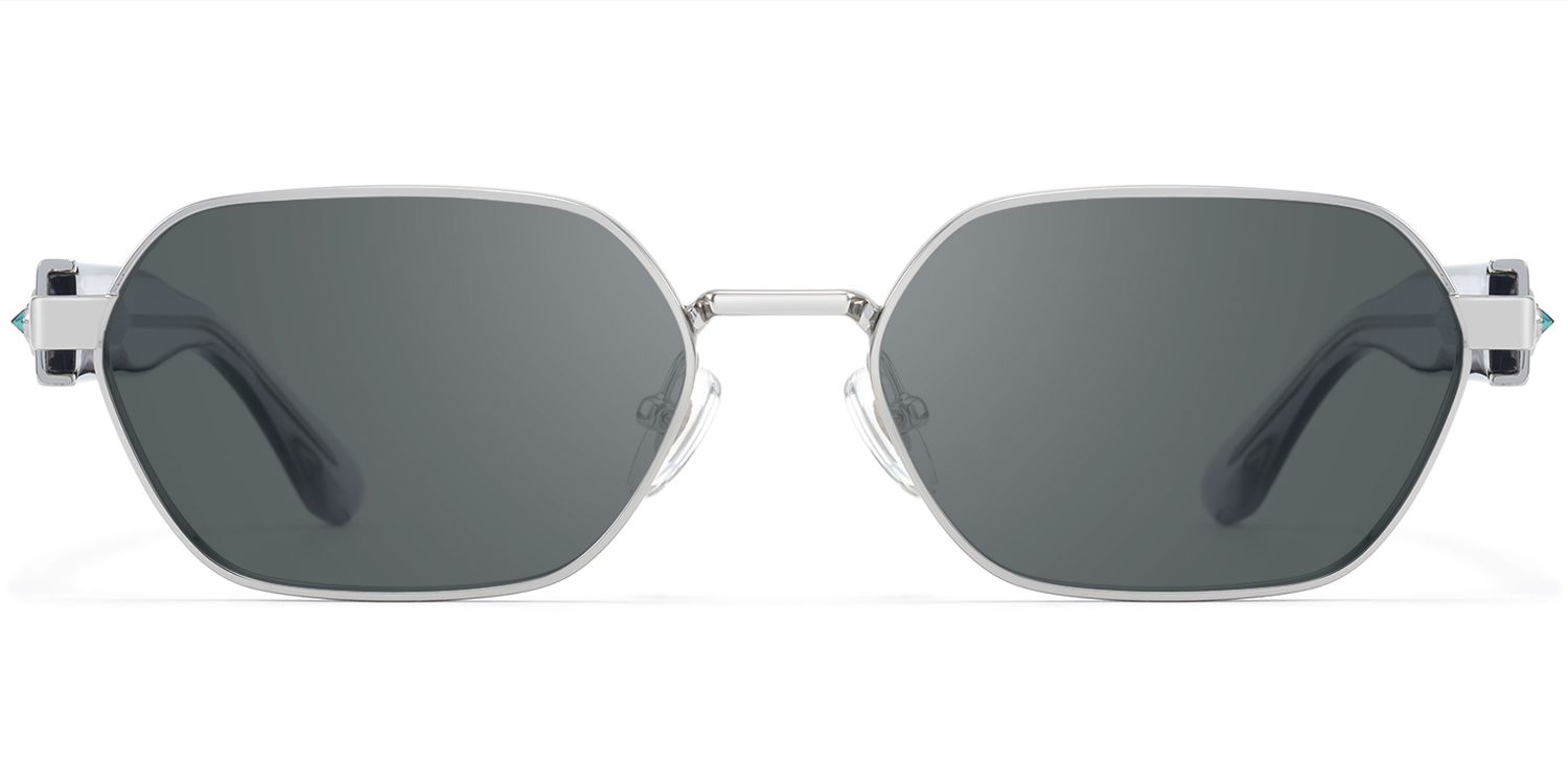 Orion - Gray Lens Mixed Material Sunglasses by Vooglam Product Details 1