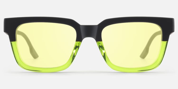 Strobe - Yellow Tint Lime Green Rave Sunglasses by Vooglam